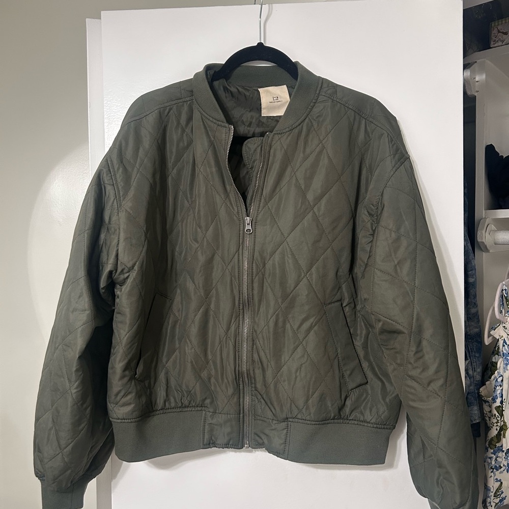 Thread & Supply Olive Bomber Jacket